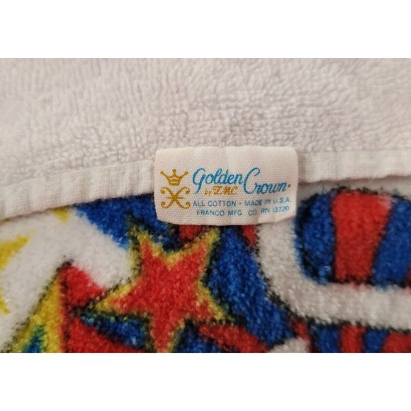 Vintage Golden Crown Franco USA United States Stars Hand Towel Cotton 24x15 - Picture 6 of 6